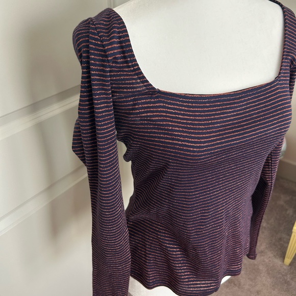 NWT Boden Metallic Stripe Top Women’s US size 6 - Picture 5 of 7